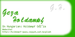 geza holdampf business card